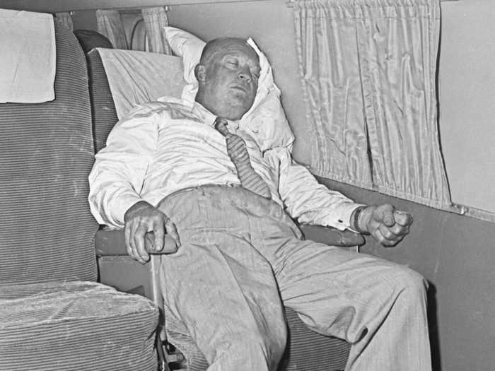 A photographer caught Dwight Eisenhower napping during his 1952 campaign.