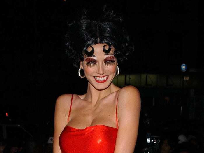 She kept it much simpler in 2002, dressing up as Betty Boop.