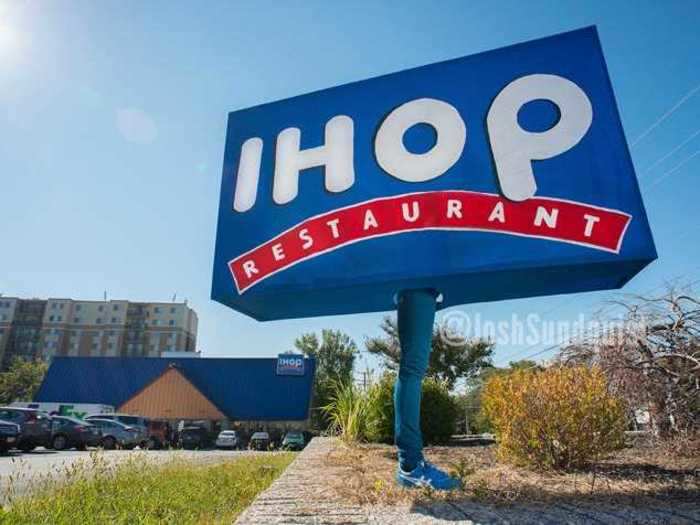 He hopped around as an IHOP sign in 2015.