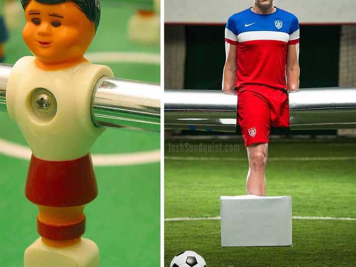 In 2014, Sundquist incorporated his US Amputee Soccer Team uniform into his foosball player costume.