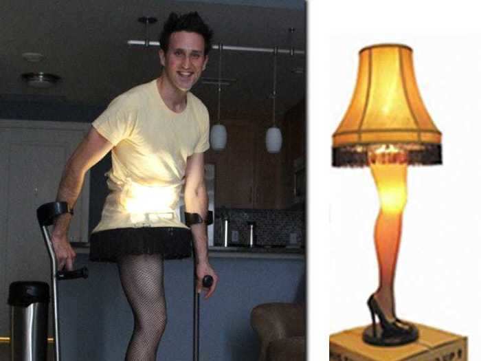 In 2012, he dressed up as the leg lamp from "A Christmas Story."