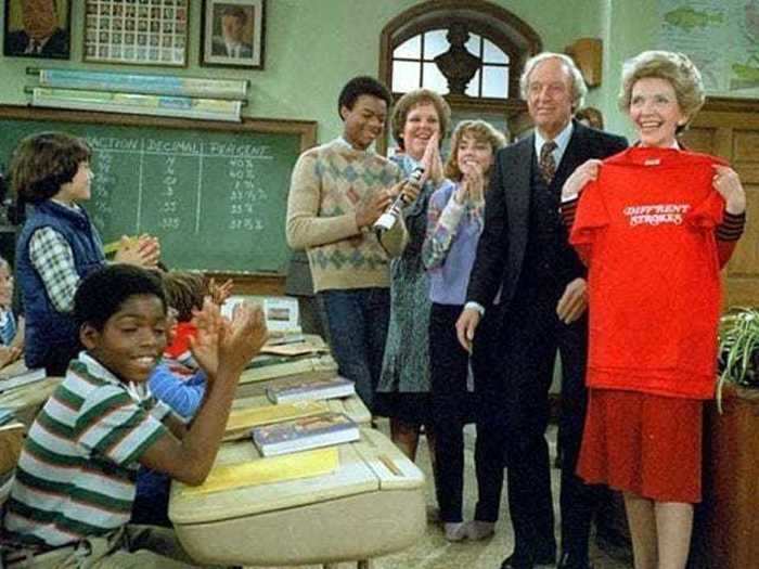 Nancy Reagan promoted her anti-drug movement on an episode of “Diff