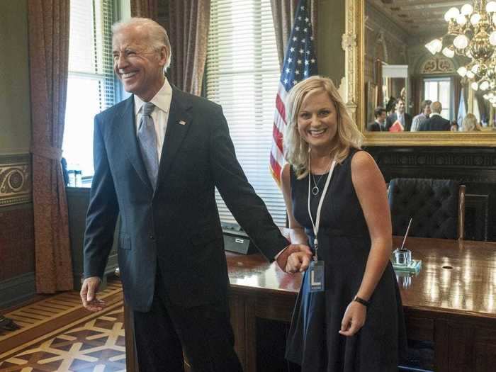 Joe Biden has appeared on "Parks and Recreation" twice. He was accompanied by his wife, Jill Biden, in the series finale.