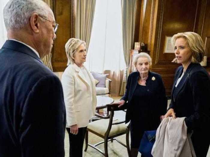 Former secretaries of state Hillary Clinton, Madeleine Albright, and Colin Powell showed up on a season opener of "Madam Secretary."