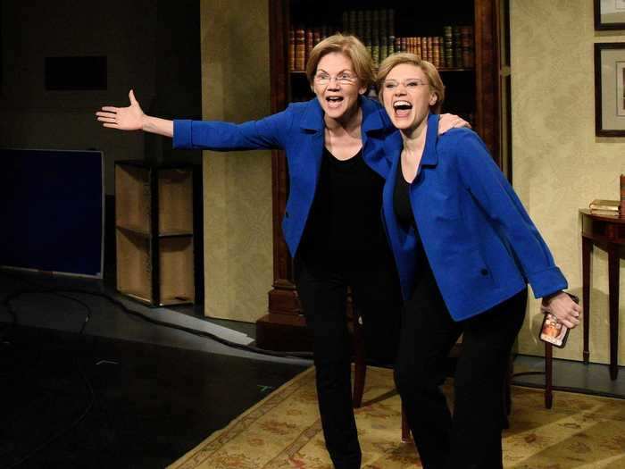 Massachusetts Senator Elizabeth Warren made an appearance on "Saturday Night Live" as herself.