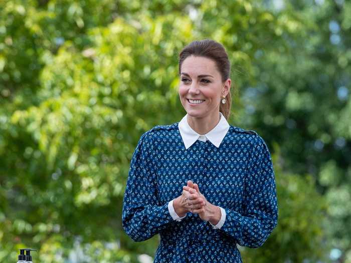 Middleton visited the Queen Elizabeth Hospital in a floral, silk midi Beulah London dress.