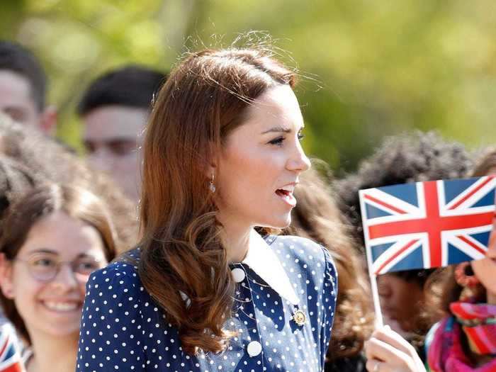 Middleton sported a polka-dot Alessandra Rich dress during a visit to the Bletchley Park D-Day Exhibition.