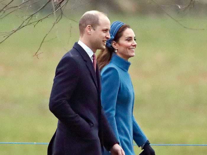 In 2019, Middleton arrived for a Sunday service in Sandringham wearing a cerulean Catherine Walker coat.