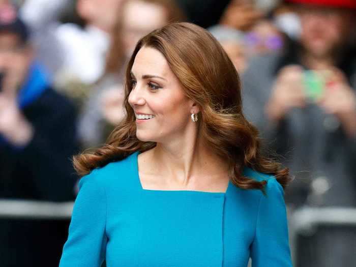 For a visit to the BBC, Middleton was photographed in a teal Emilia Wickstead dress.