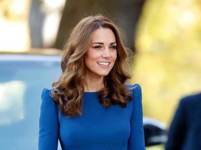 Middleton arrived at the Imperial War Museum in 2018 wearing a simple Jenny Packham dress.