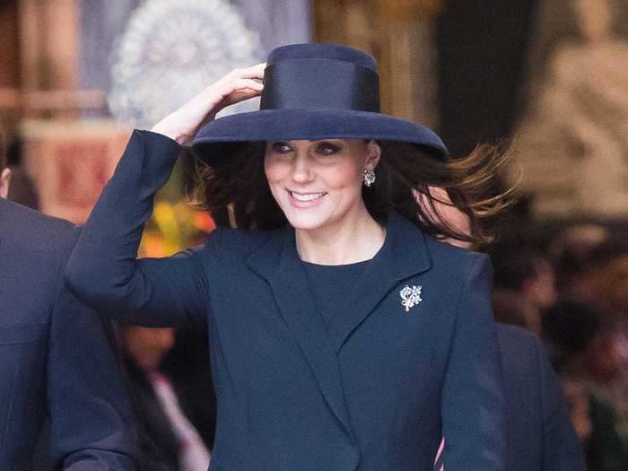 Middleton wore a Beulah London coat in a rich hue while at Westminster Abbey for Commonwealth Day.