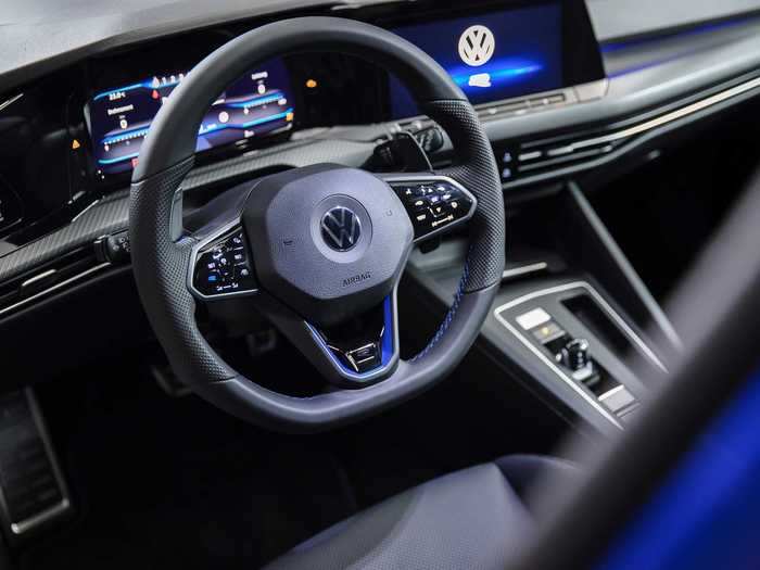 It also has carbon-fiber accenting and a steering wheel with haptic-touch controls that