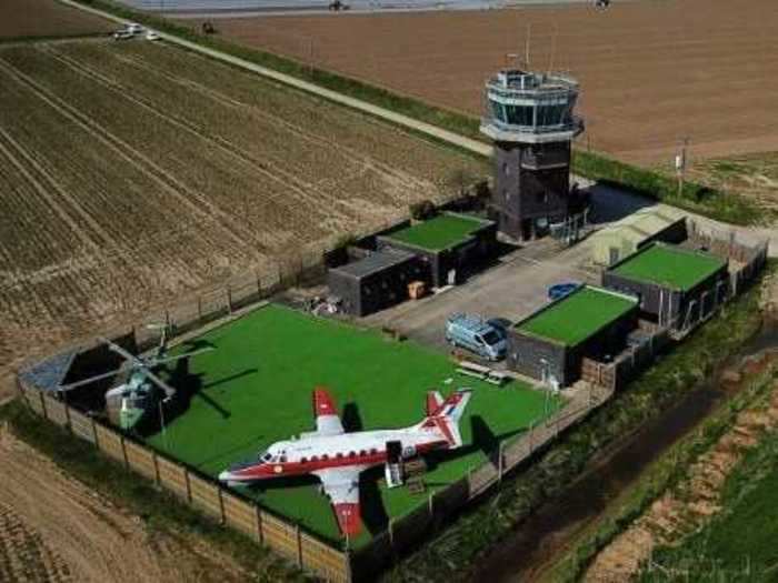 RAF Wainfleet is a large complex on a farm in Lincolnshire, and the helicopter sits in the far corner.