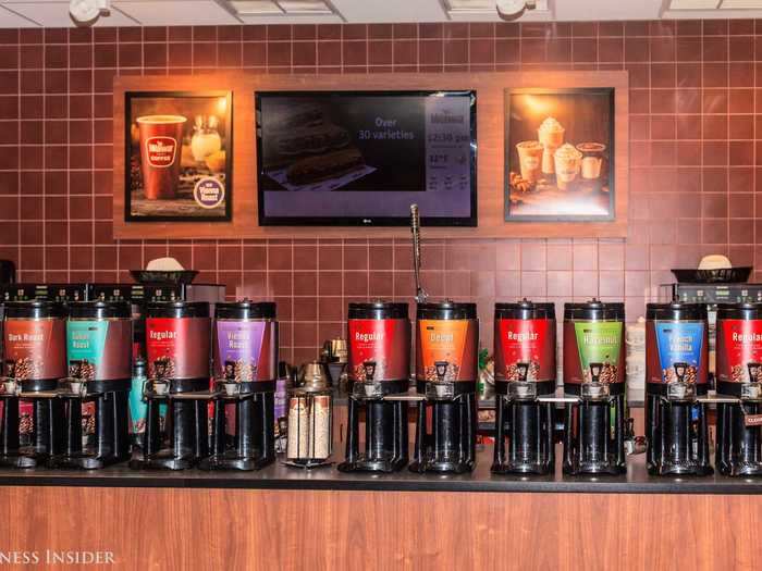 The coffee station is equally bountiful, something crucial to a well-regarded highway pit stop.