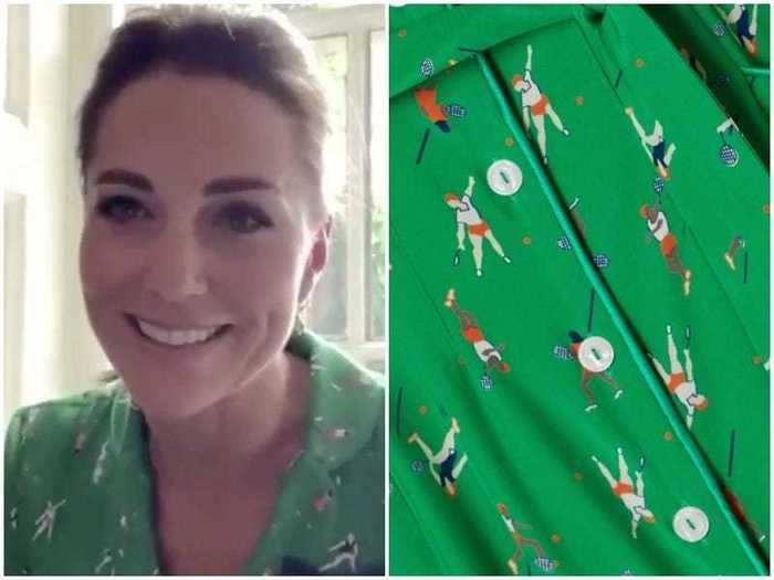 Middleton wore the perfect tennis-themed dress on a video call with young athletes in July, on what would have been the start of Wimbledon.