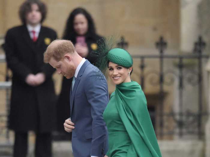 At their final royal engagement, Prince Harry and Markle coordinated outfits again.