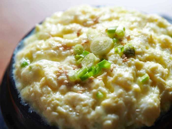 Korean steamed eggs only take five minutes to prepare and 15 minutes to cook.