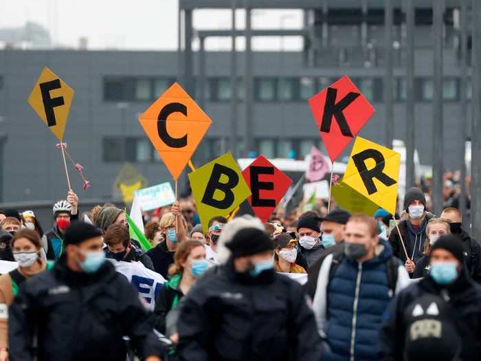 And while most were celebrating the long-awaited debut of the new airport, one group was protesting it.