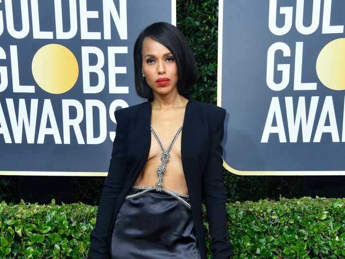 Kerry Washington took a risk and embraced the no-shirt trend at the 2020 Golden Globes.