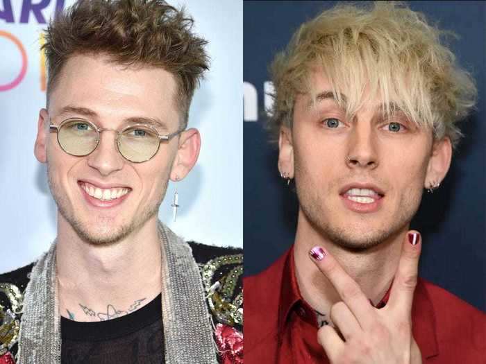 Machine Gun Kelly went from brunette to bleached blonde.