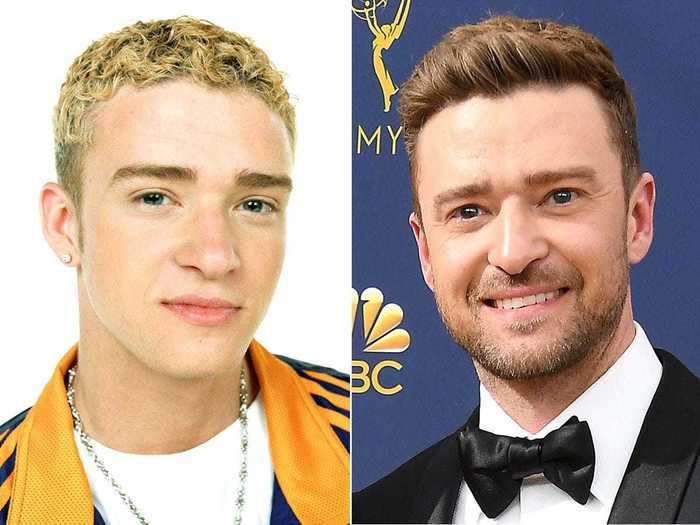 Justin Timberlake was known for his dyed blonde hair during his NSYNC days.