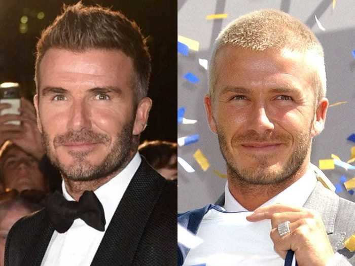 David Beckham has gone peroxide blonde numerous times.