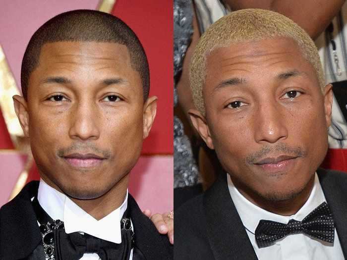 Pharrell Williams has bleached his hair several times.