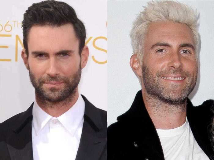 Adam Levine said his wife Behati Prinsloo "loves" his bleached hair.