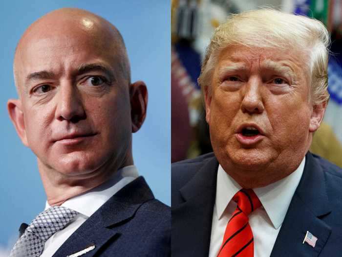 A feud has simmered for years between Trump and Bezos, who also owns the Washington Post. Trump has made the Post a target over the years and has lumped together Amazon and the Post as a way to cast doubt on the paper