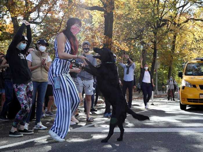 Some New Yorkers (literally) danced in the streets on Saturday.