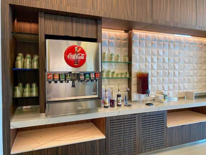 Patrons seeking a soft drink can also make use of the self-serve and hands-free Coca Cola dispenser...