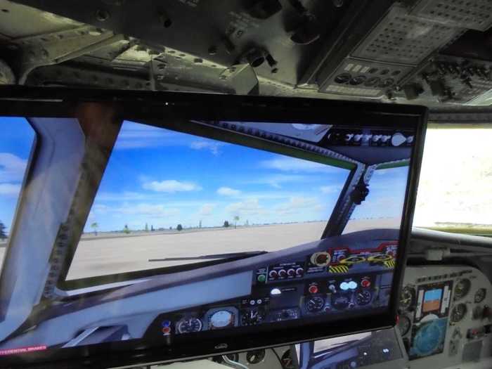 And for entertainment, a flight simulator has been installed in the cockpit pre-loaded with a Fokker 27 so guests can try their hand at flying the plane in which they