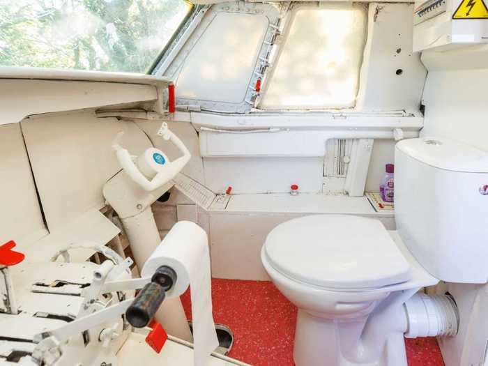 Most of the cockpit has been taken out and has been repurposed as a toilet.