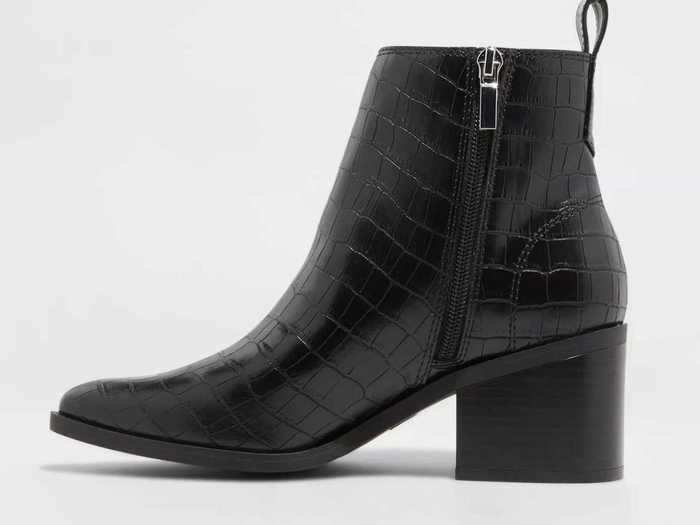 For a more classic look, try these faux-crocodile booties.