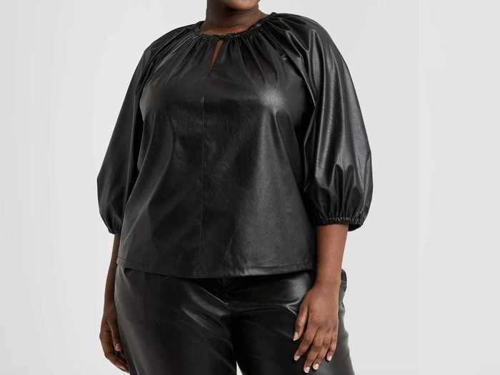 This faux-leather top is a unique and bold pick.