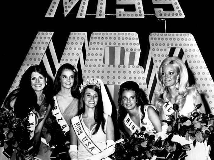 Michele McDonald (center) took home the title of Miss USA 1971.