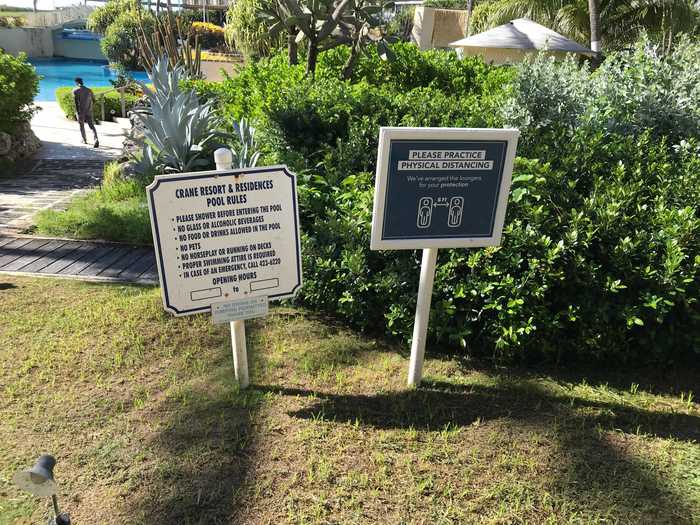 There were also signs to encourage social distancing, but as the resort was pretty quiet it wasn