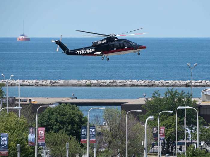 One of its last high-profile missions before Trump upgraded to Marine One was flying the candidate to the Republican National Convention in Cleveland.