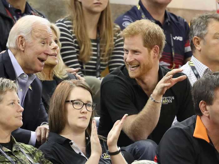 Harry and Joe shared a few laughs as they cheered on team USA at the Wheelchair Basketball Finals.