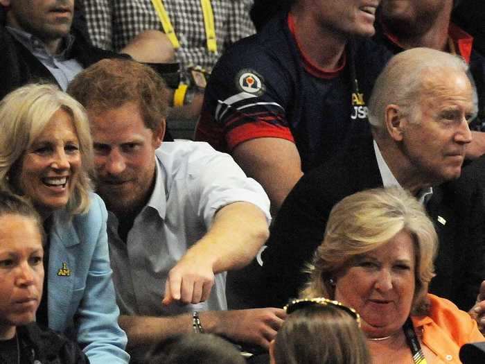 They were joined by Jill to watch the USA vs Denmark wheelchair rugby match. Joe took the opportunity to poke fun at Harry and Jill