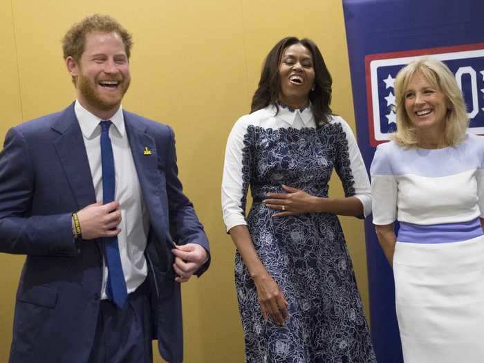 They reunited to watch wounded American veterans play basketball in Virginia in 2016, and this time they were joined by Michelle Obama.