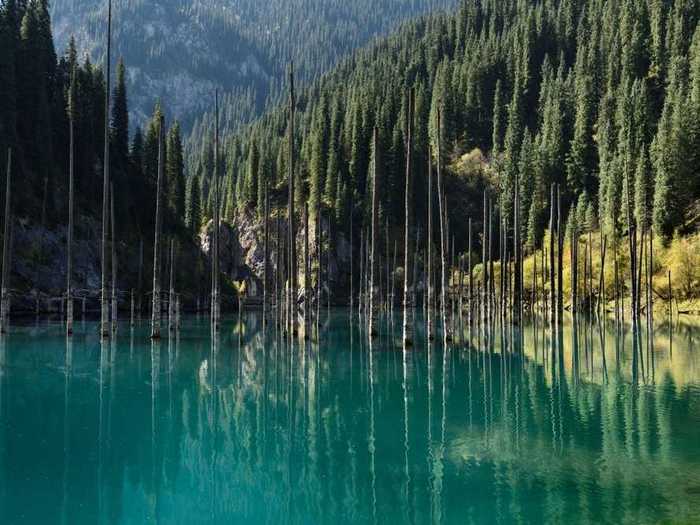 Muslim-Ali said that her favorite local destination is Kaiyndy Lake, which houses an eerie underwater forest, with trees jutting out of its depths.