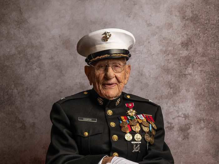 Marine Lt. Col. Carl Cooper is a decorated World War II veteran.