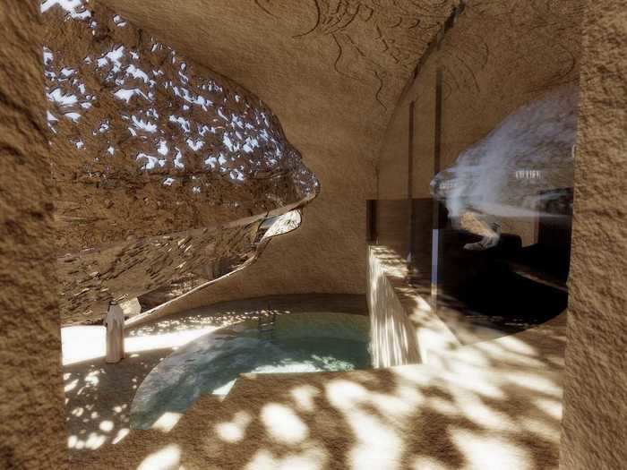 Nouvel will draw light into the hotel, both through natural patterns in the stone ...