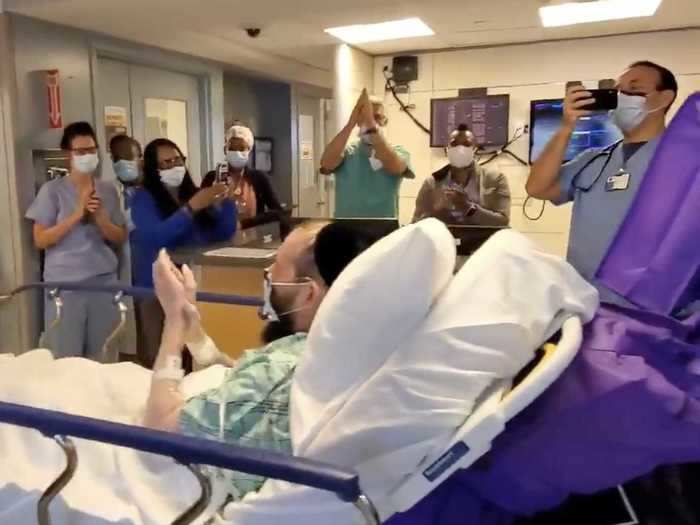 New York hospital staff sang and danced for a COVID-19 patient leaving the ICU after 158 days.