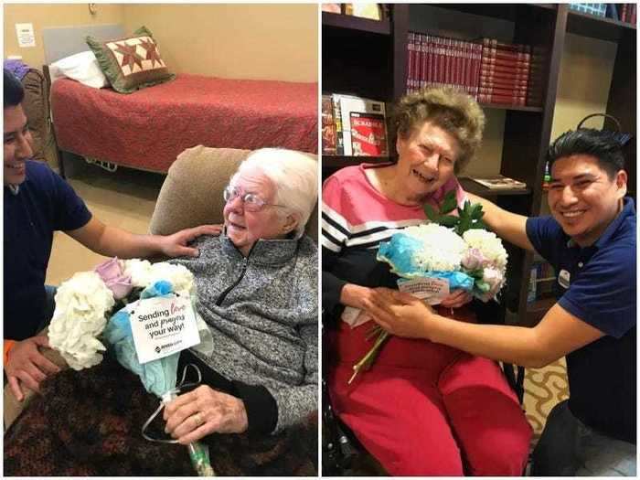 A bride donated flowers from her postponed March wedding to nursing homes.