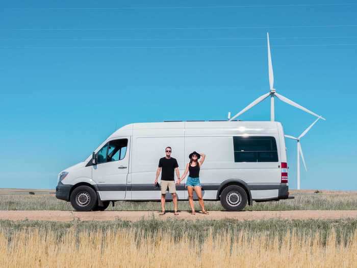 "We wanted the opportunity to continue traveling in a safe and responsible way," Nate told Insider. The couple purchased a $40,000 converted sprinter van for their travels.