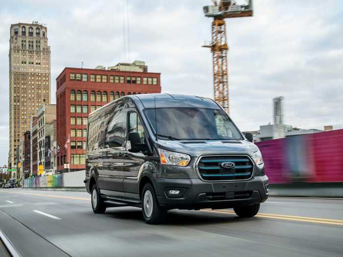 The E-Transit also has a "pre-conditioning" service that can regulate the interior temperature while the van is charging, therefore increasing the battery