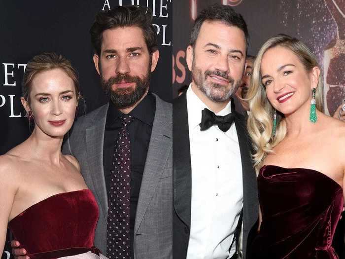 Emily Blunt and John Krasinski like to pull pranks on Jimmy Kimmel and Molly McNearney.