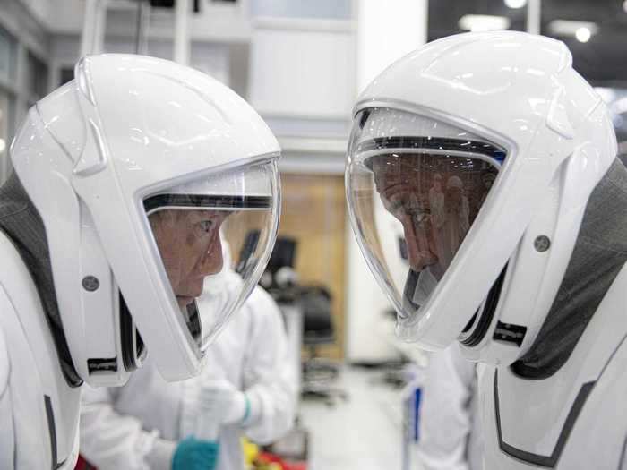 The astronauts and support teams carried out a dress rehearsal on Thursday.